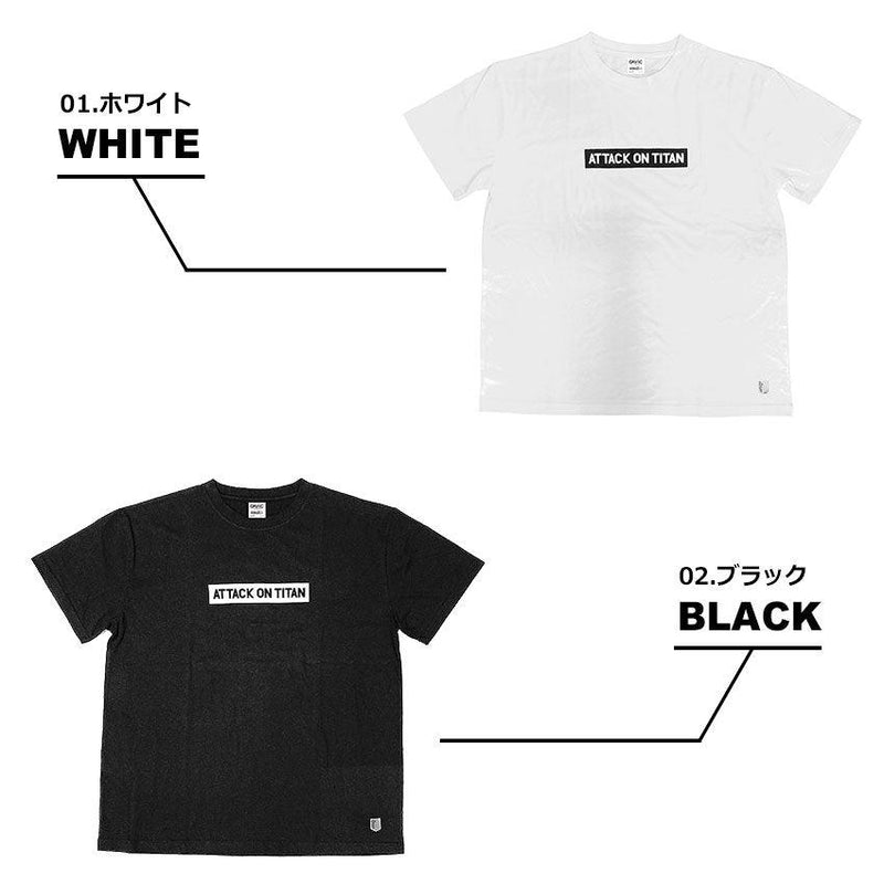 ボックスロゴTシャツ 進撃の巨人 GA4341 半袖Tシャツ ブラック 黒 ホワイト 白 2カラー