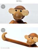 モンキー スモール 人形 ブラック 黒 ブラウン ウッド ベージュ 3カラー