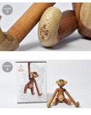 モンキー スモール 人形 ブラック 黒 ブラウン ウッド ベージュ 3カラー