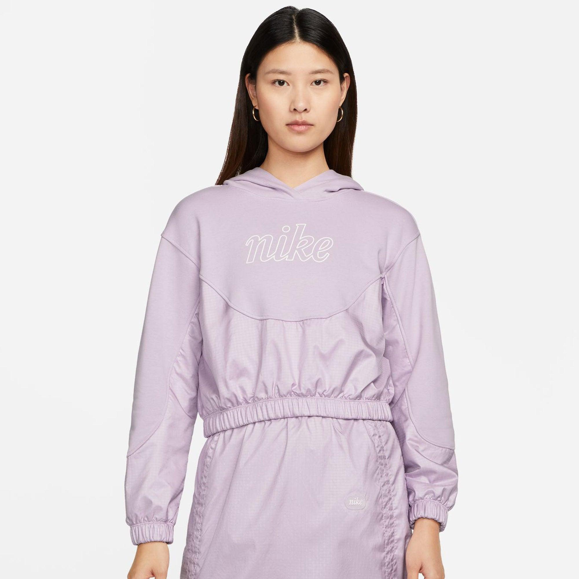 ナイキ ウエア レディース NSW IC フリース L/S フーディ MMBR NIKE DQ6256 パープル ウエア フード パーカー 長袖 ロゴ 運動 ナイキ（nike） NSW IC フリース L/S フーディ MMBR DQ6256