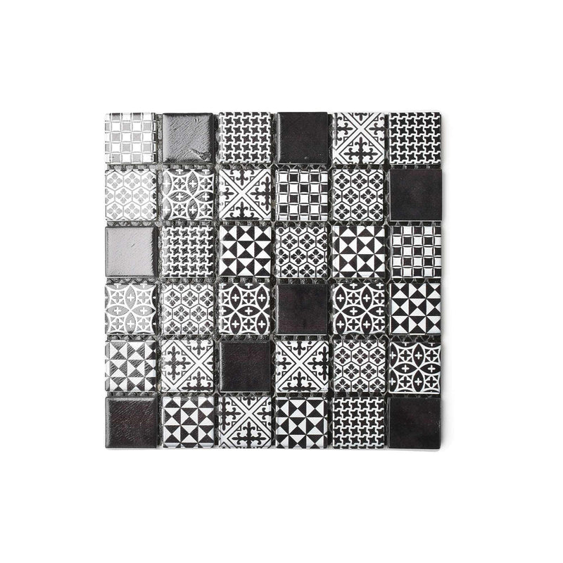 パターンズ 1808 モザイクタイル ブラック 黒 ホワイト 白 ブラウン 14カラー