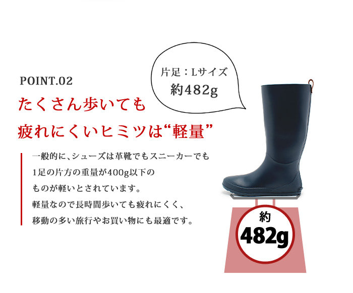 レインブーツ 折りたたみ 防水 ロング丈 TO-247 5カラー 返品無料