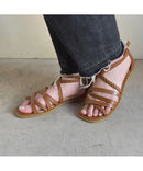 クロス編みバックジップ フラットサンダル TO-399 サンダル 2カラー