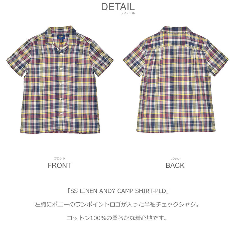 SS LINEN ANDY CAMP SHIRT-PLD 322964694 半袖シャツ