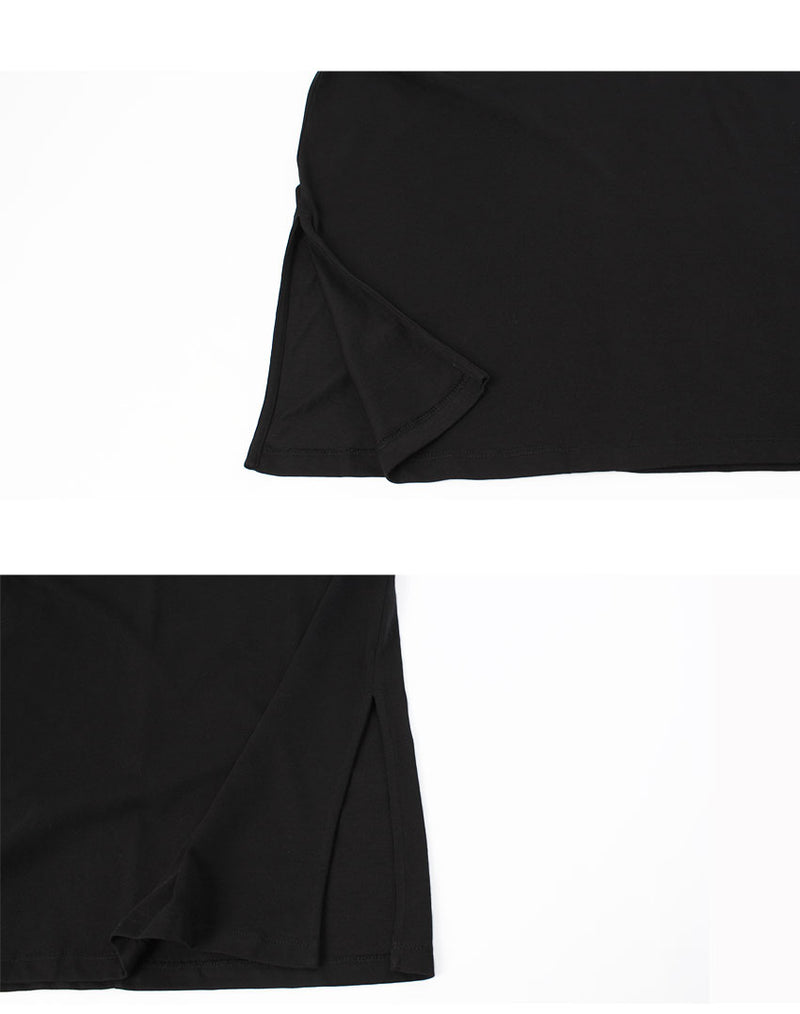 ラインドリブTシャツドレス EF9988 ワンピース 3カラー