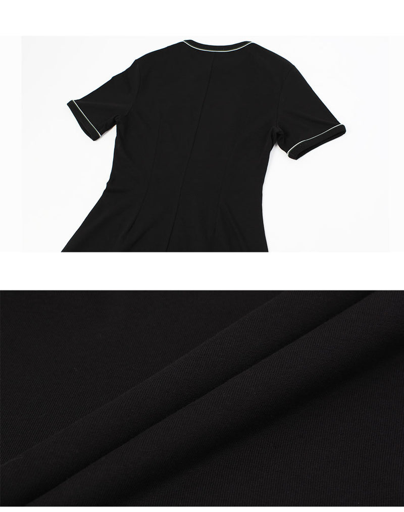 ラインドリブTシャツドレス EF9988 ワンピース 3カラー