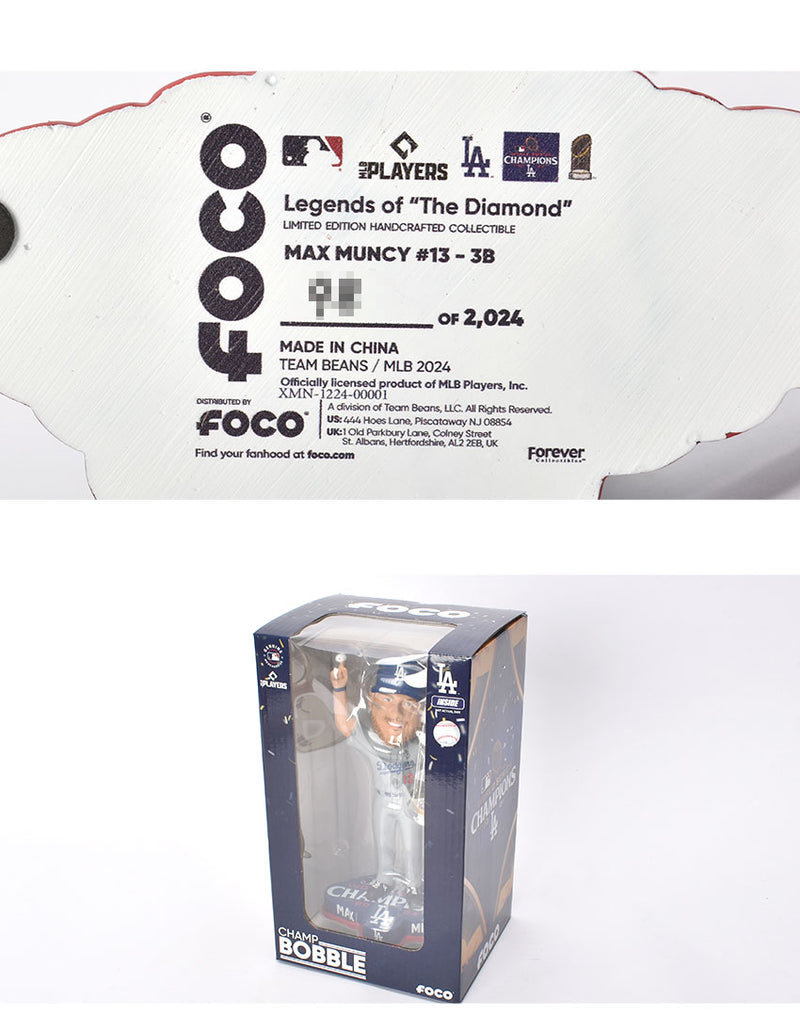 Max Muncy Los Angeles Dodgers 2024 World Series Champions Bobblehead BHMBCHWS24LDMM ボブルヘッド