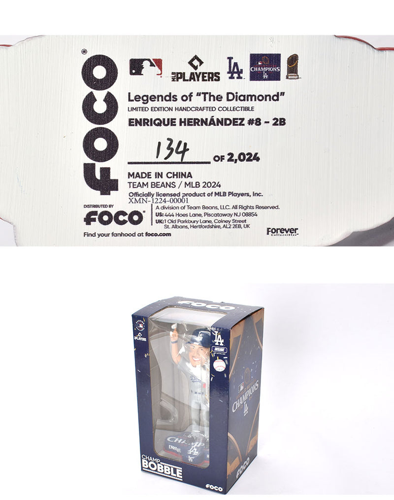 Kike Hernandez Los Angeles Dodgers 2024 World Series Champions Bobblehead BHMBCHWS24LDKK ボブルヘッド