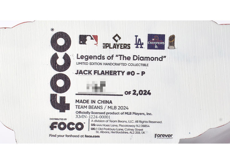 Jack Flaherty Los Angeles Dodgers 2024 World Series Champions Bobblehead BHMBCHWS24LDJF ボブルヘッド