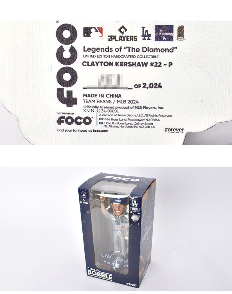 Clayton Kershaw Los Angeles Dodgers 2024 World Series Champions Bobblehead BHMBCHWS24LDCK ボブルヘッド