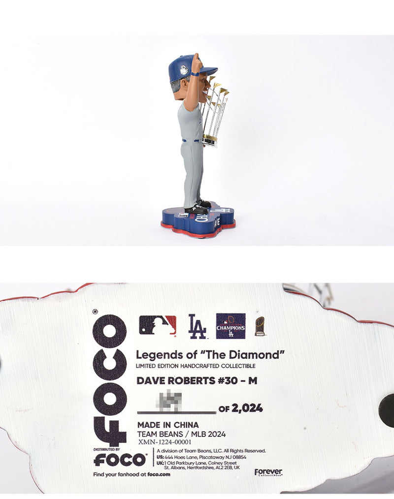 Dave Roberts Los Angeles Dodgers 2024 World Series Champions Bobblehead BHMBCHWS24LDDR ボブルヘッド