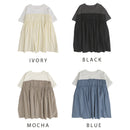 天竺×布帛ドッキングプルオーバー GCS5027 トップス 4カラー