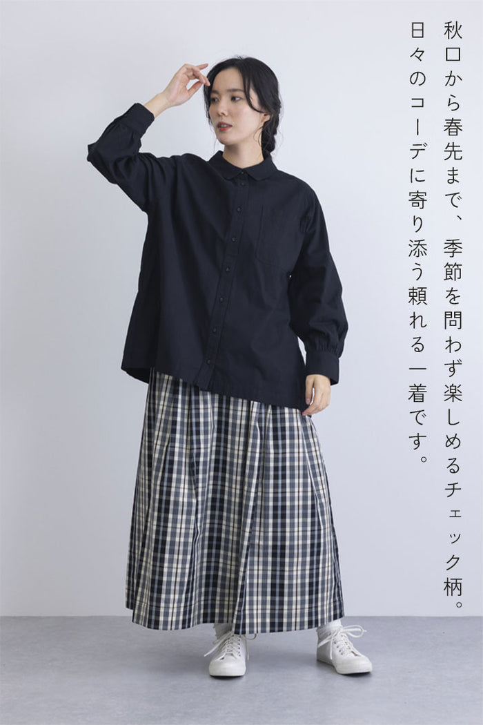 【新品・タグ付き】今期新作 人気　BRIEFING スカート グレー S ナチュ&ダイアリー NACHU&DIARY 先染めチェックウエストタック