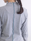 テレコリブ配色ミシンスリットタートル長袖 GCS0773 トップス 4カラー