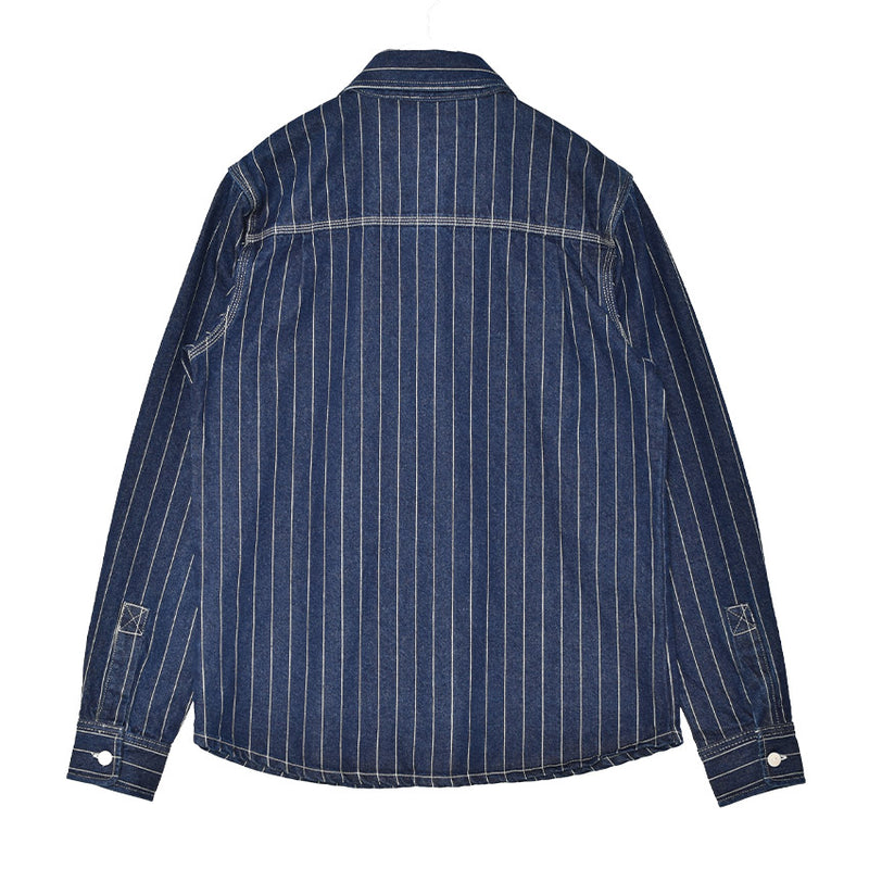 ストライプ デニムシャツ DMP255127 長袖シャツ 2カラー