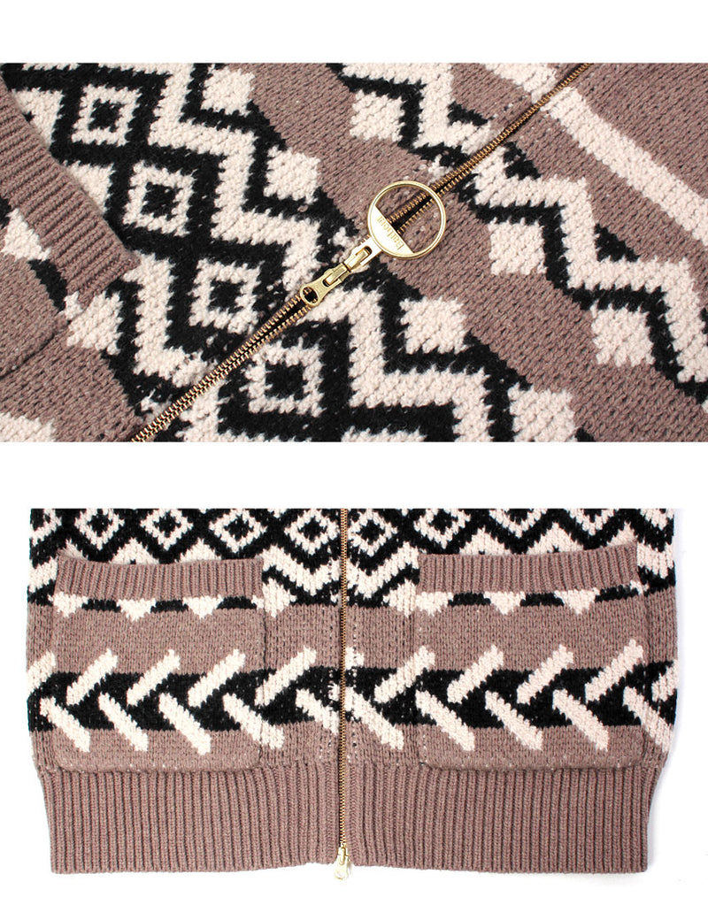 Klara Knitted Zip Through Cardigan LKN1715 カーディガン