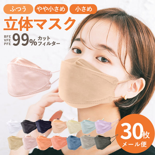 【3240枚】立体マスク 3D 4層構造 不織布 30枚×108箱 14カラー