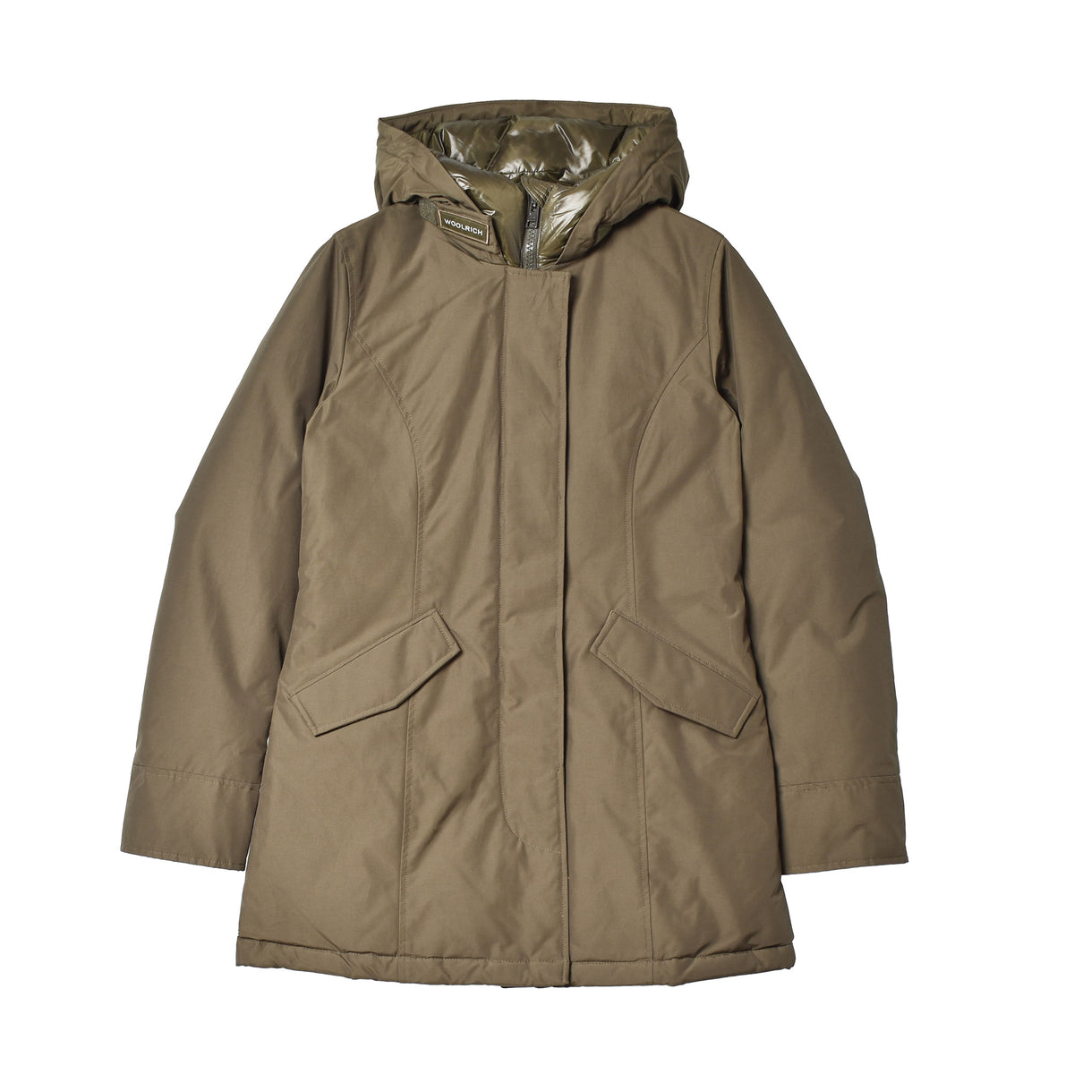 WOOLRICH/ウールリッチ レディースコート カーキ フード付き S t10112005.jpg