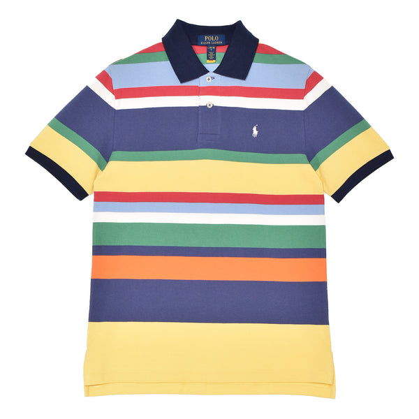 23SS 現行 ポロラルフローレン ニット ポロシャツ ストライプ ポロ ラルフ ローレン POLO RALPH LAUREN コットンメッシュ