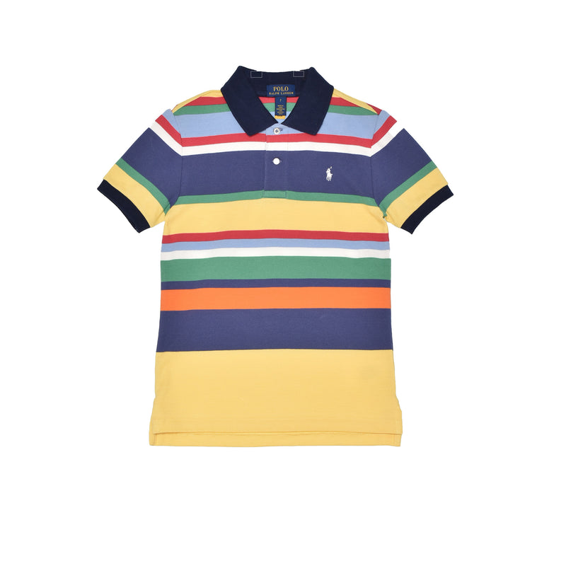 【レアデザイン】シュプリーム マルチストライプ ポロ 刺繍ロゴ ポロシャツ 半袖 ポロ ラルフ ローレン POLO RALPH LAUREN コットン メッシュ