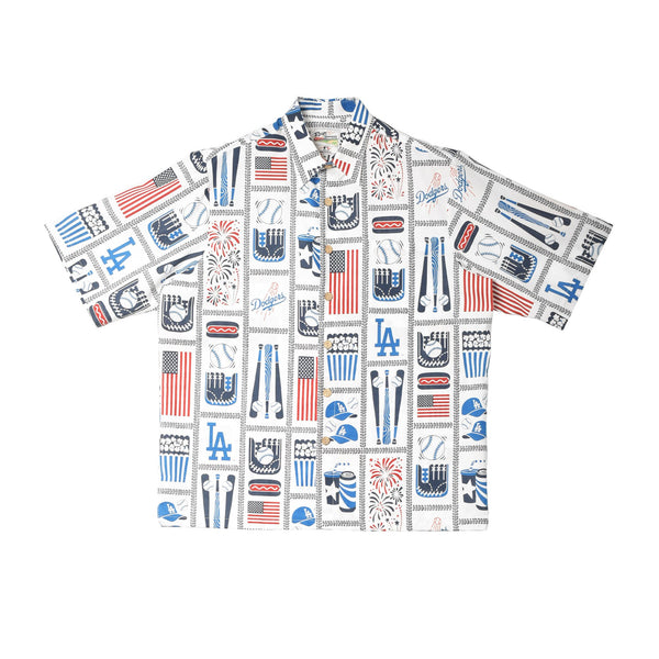 【reyn spooner】 レインスプーナー 半袖シャツ 総柄 USA製 REYN SPOONER レインスプーナー 半袖フルオープンB/Dシャツ