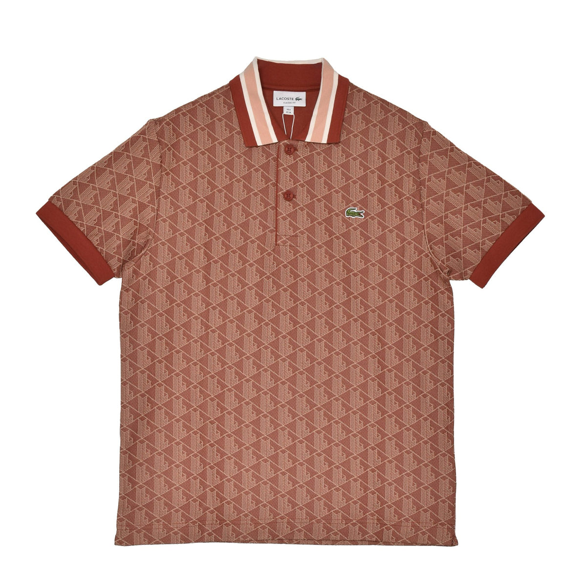 ラコステ LACOSTE モノグラムジャカードポロシャツ DH1417 半袖
