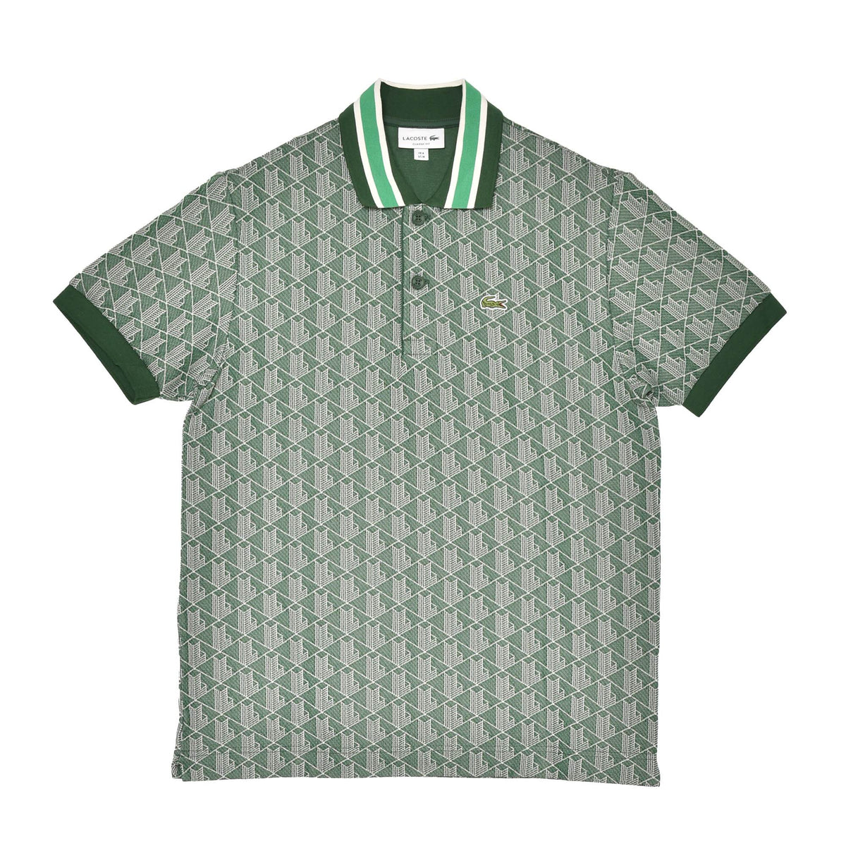 ラコステ LACOSTE モノグラムジャカードポロシャツ DH1417 半袖