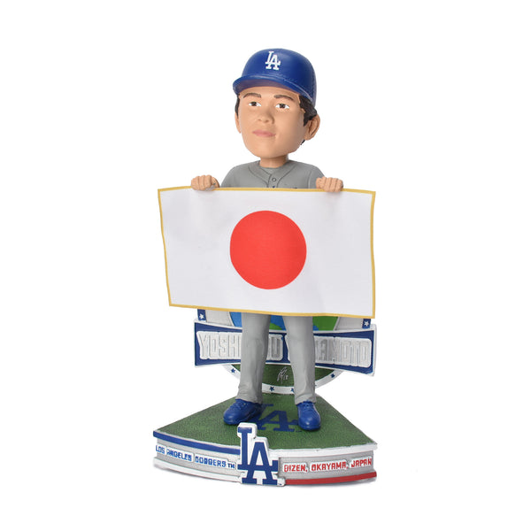 Yoshinobu Yamamoto Los Angeles Dodgers Away Jersey Japanese National Flag Bobblehead BHMBNATFLAGRDLDYY ボブルヘッド
