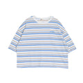 STRIPE LOOSE CROPPED TEE BE01C205 半袖Tシャツ 2カラー