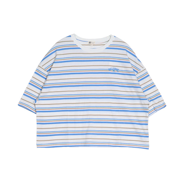 STRIPE LOOSE CROPPED TEE BE01C205 半袖Tシャツ 2カラー