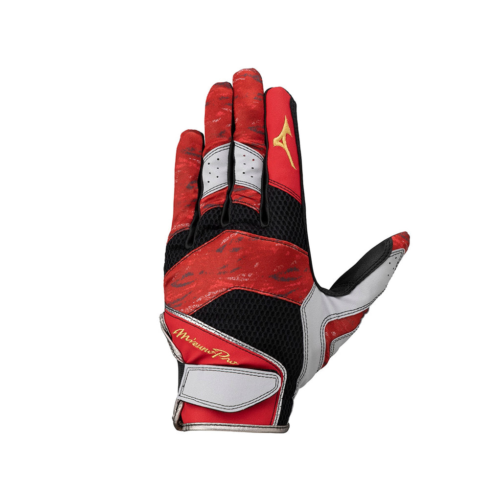Mizuno バッティング用手袋 赤黒 （Mizuno バッティング用手袋