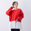 布帛ドッキングニットプルオーバー GKT5114 トップス 4カラー