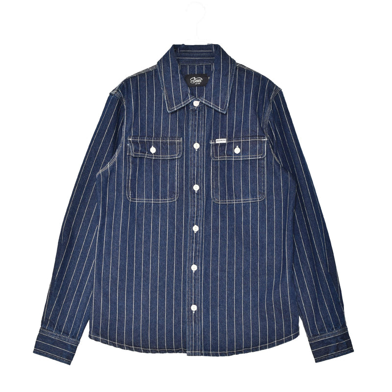 ストライプ デニムシャツ DMP255127 長袖シャツ 2カラー