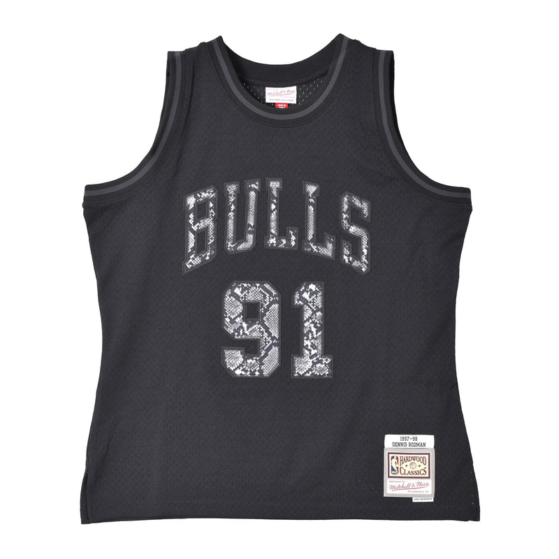 NBA LEATHER SNAKESKIN SWINGMAN JERSEY BULLS 1995 DENNIS RODMAN JY8787-CBUBLCK ユニフォーム 1カラー