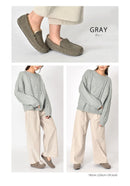 ファー ローファー TO-116 モカシンシューズ ブラック 黒 ブラウン グレー ネイビー 紺 5カラー