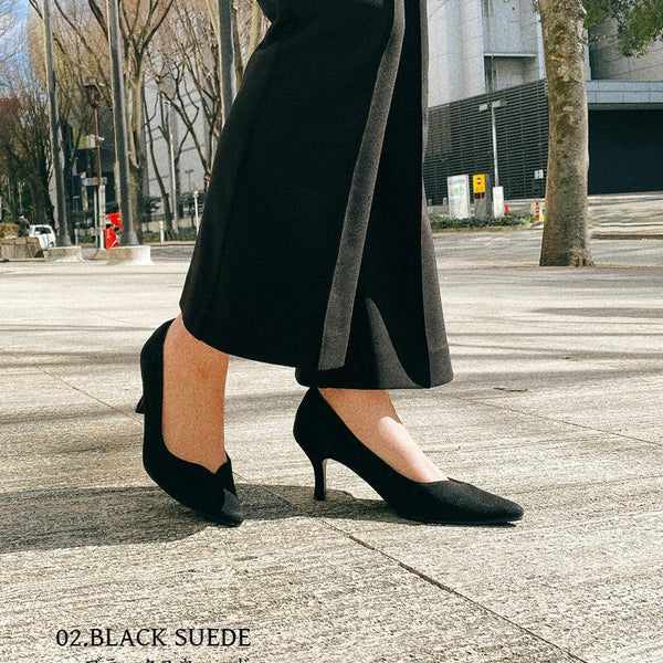 kurun パンプス　黒andベージュ26 Basic Item SALE 10%OFF：2025AWBI：ポインテッドトゥ 切替