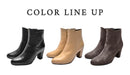 サイドジップ ラウンドトゥ ショートブーツ TO-356 ブーツ ブラック 黒 グレー ベージュ 3カラー