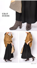 サイドジップ ラウンドトゥ ショートブーツ TO-356 ブーツ ブラック 黒 グレー ベージュ 3カラー