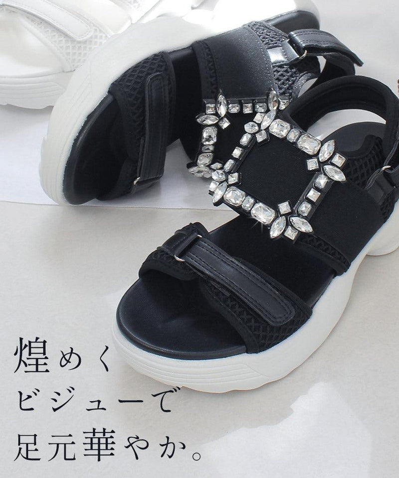トドス(TODOS) ビジューサンダル TO-367 サンダル ブラック 黒 ホワイト 白 2カラー│Z-CRAFT(ゼットクラフト) WEB本店 The THIRTEEN サンダル 白
