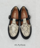 Tストラップローファー TO-373 ローファー ブラック 黒 ホワイト 白 3カラー