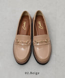 厚底ビットローファー TO-374 ローファー ブラック 黒 ベージュ 3カラー