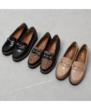 厚底ビットローファー TO-374 ローファー ブラック 黒 ベージュ 3カラー