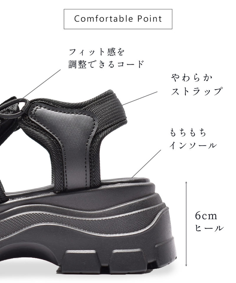 ボリュームメッシュサンダル TO-392 サンダル 2カラー