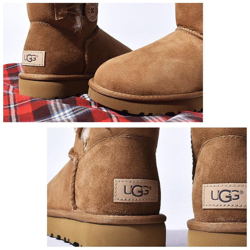 UGGムートンブーツ ベージュ ロングブーツ ボタン付き アグ