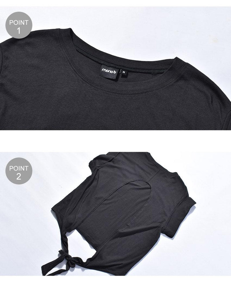 バックカットアウトトップ KT11131 半袖Tシャツ ブラック 黒 ホワイト 白 2カラー