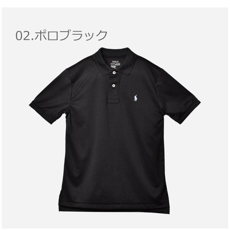 ワンポイント 半袖ポロシャツ ポロシャツ ネイビー 紺 ブラック 黒 2カラー