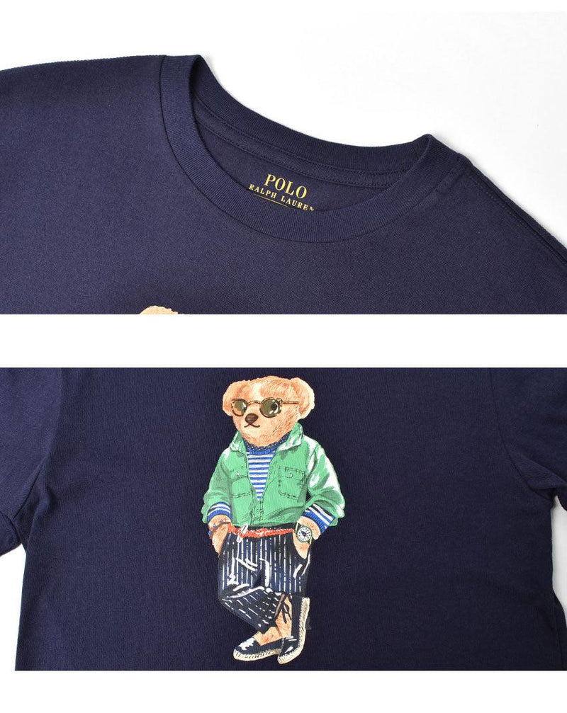 ビーチベア グラフィック Tシャツ 323-865681 半袖Tシャツ ネイビー 紺 ブルー 青 2カラー