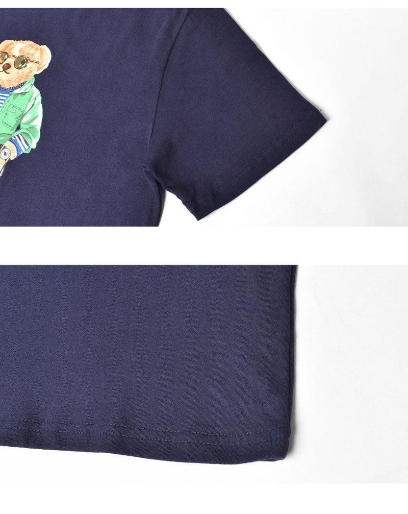 ビーチベア グラフィック Tシャツ 323-865681 半袖Tシャツ ネイビー 紺 ブルー 青 2カラー