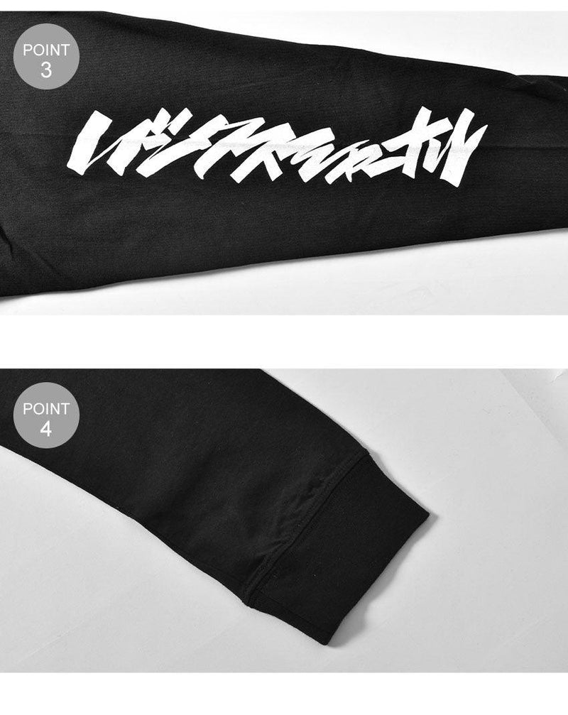 ダンクウェル ラベル 長袖Tシャツ WLTS0055 Tシャツ ホワイト 白 ブラック 黒 2カラー