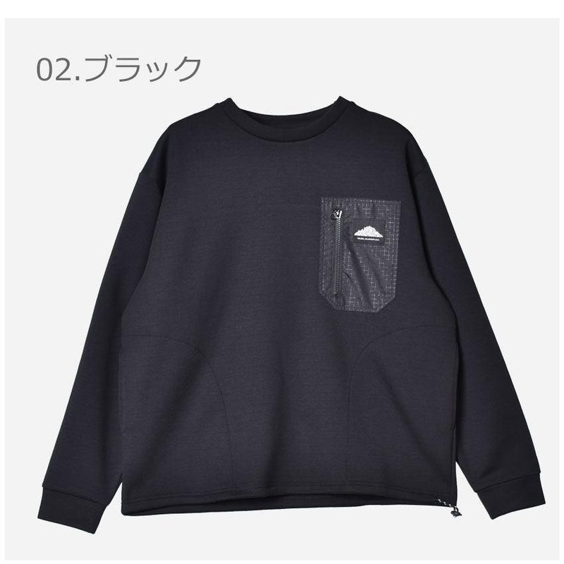 ロングスリーブTシャツ MS0-000-212011 長袖Tシャツ ブラック 黒 カーキ ベージュ 3カラー